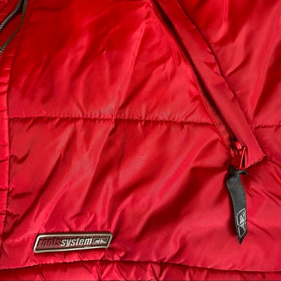 Roots system women’s red convertible puffer coat puffer vest. Size small. - Picture 10 of 16